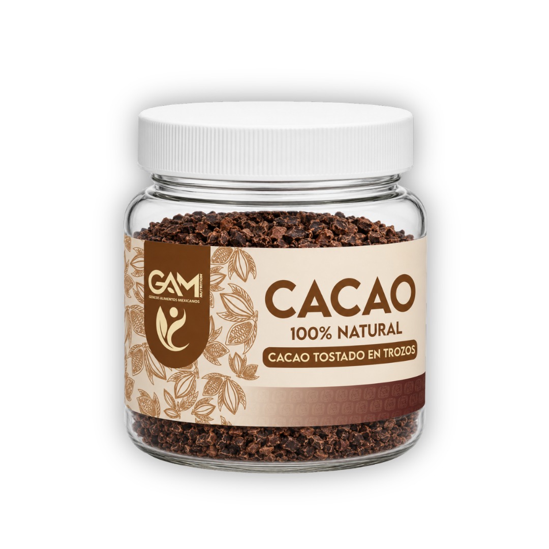 GAM CACAO, Nibs De Cacao Organico Tostado En Trozos 100% Natural 400 G